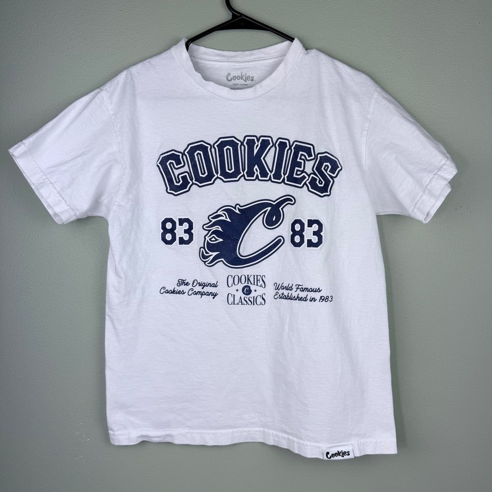 Cookies SF Classics 83 Graphic T-Shirt Mens Medium White Navy Blue Cotton Tee